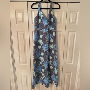 J. McLaughlin Blue and Mint Floral Maxi Dress